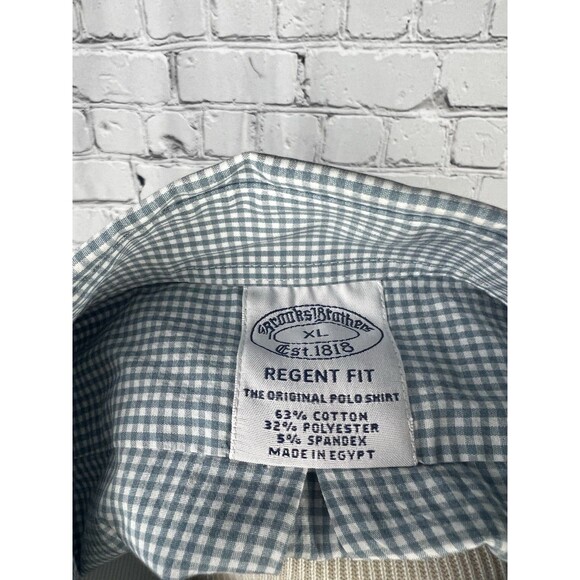 Brooks Brothers Mens XL Regent Long Sleeve Button Down Shirt Cotton Blend Check - Picture 7 of 7